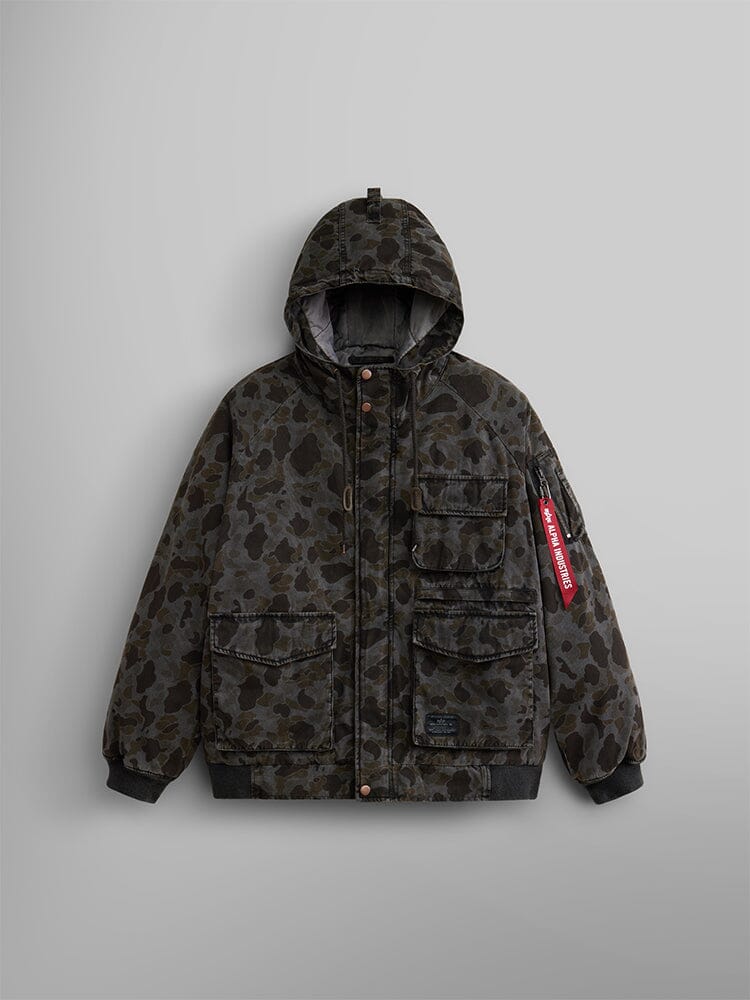 알파 인더스트리 Alpha Industries MA-1 HUNTING MOD BATTLEWASH JACKET | ,BROWN FROGSKIN CAMO