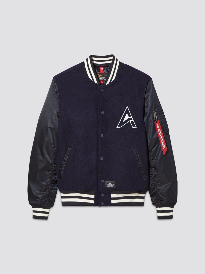 MA-1 WOOL VARSITY JACKET OUTERWEAR Alpha Industries REPLICA BLUE 2XL 