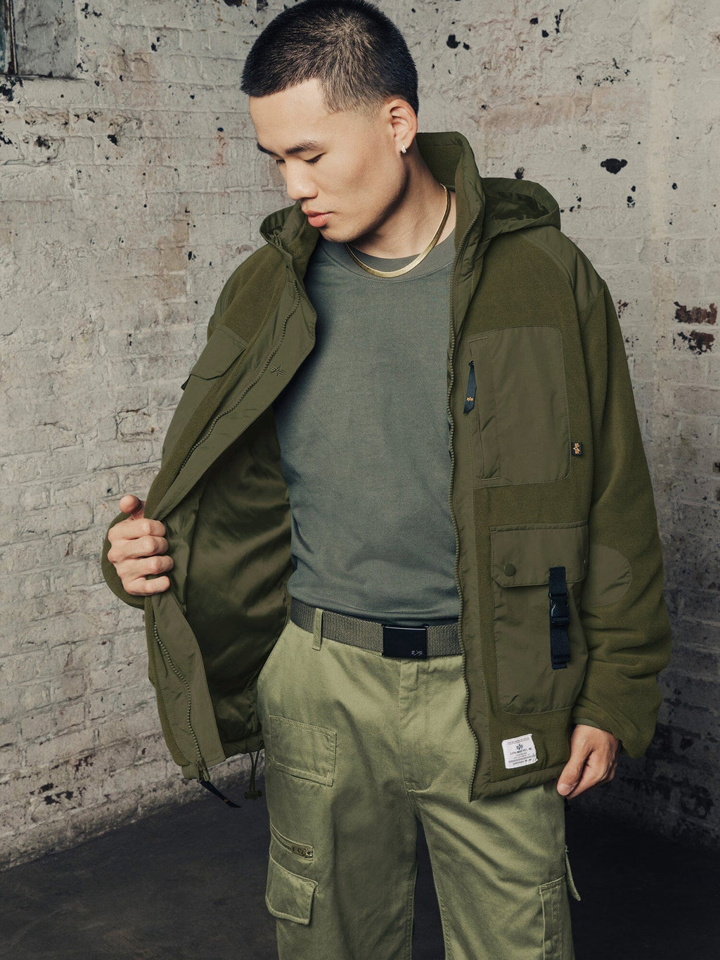 MIXED MEDIA FLEECE FULL ZIP HOODIE OUTERWEAR Alpha Industries 