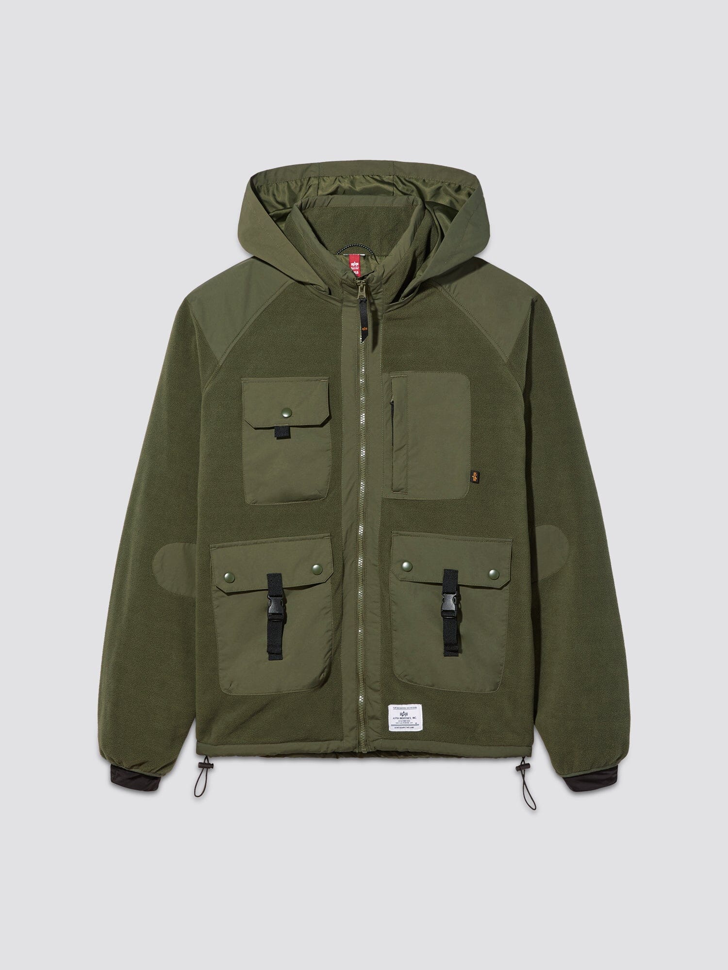 MIXED MEDIA FLEECE FULL ZIP HOODIE OUTERWEAR Alpha Industries DARK GREEN 2XL 