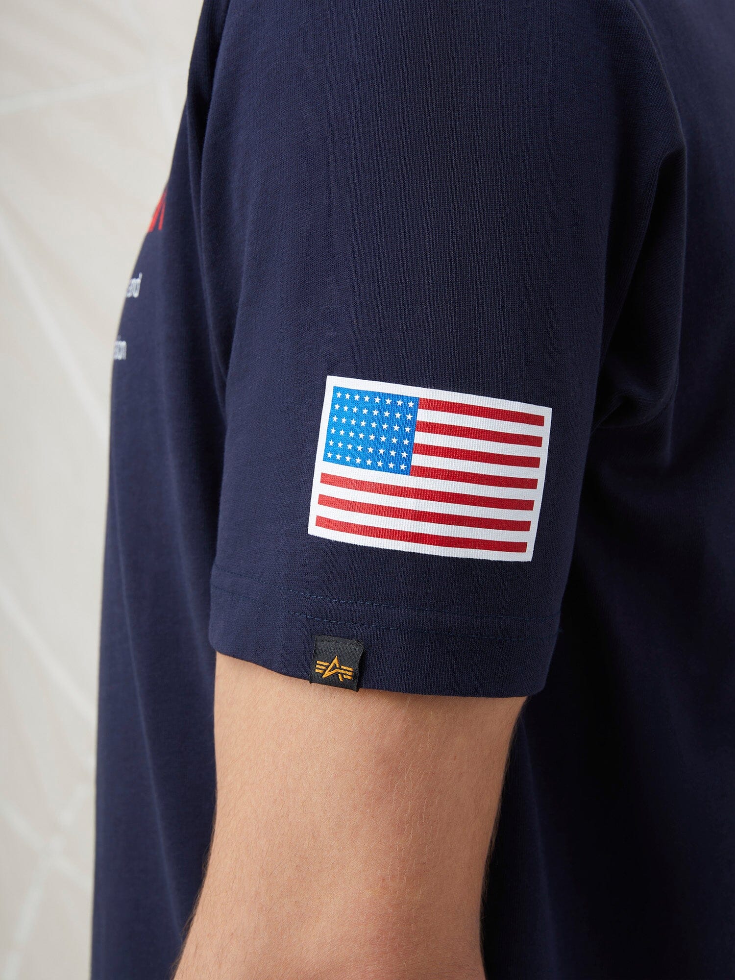 NASA WORM LOGO TEE TOP Alpha Industries 