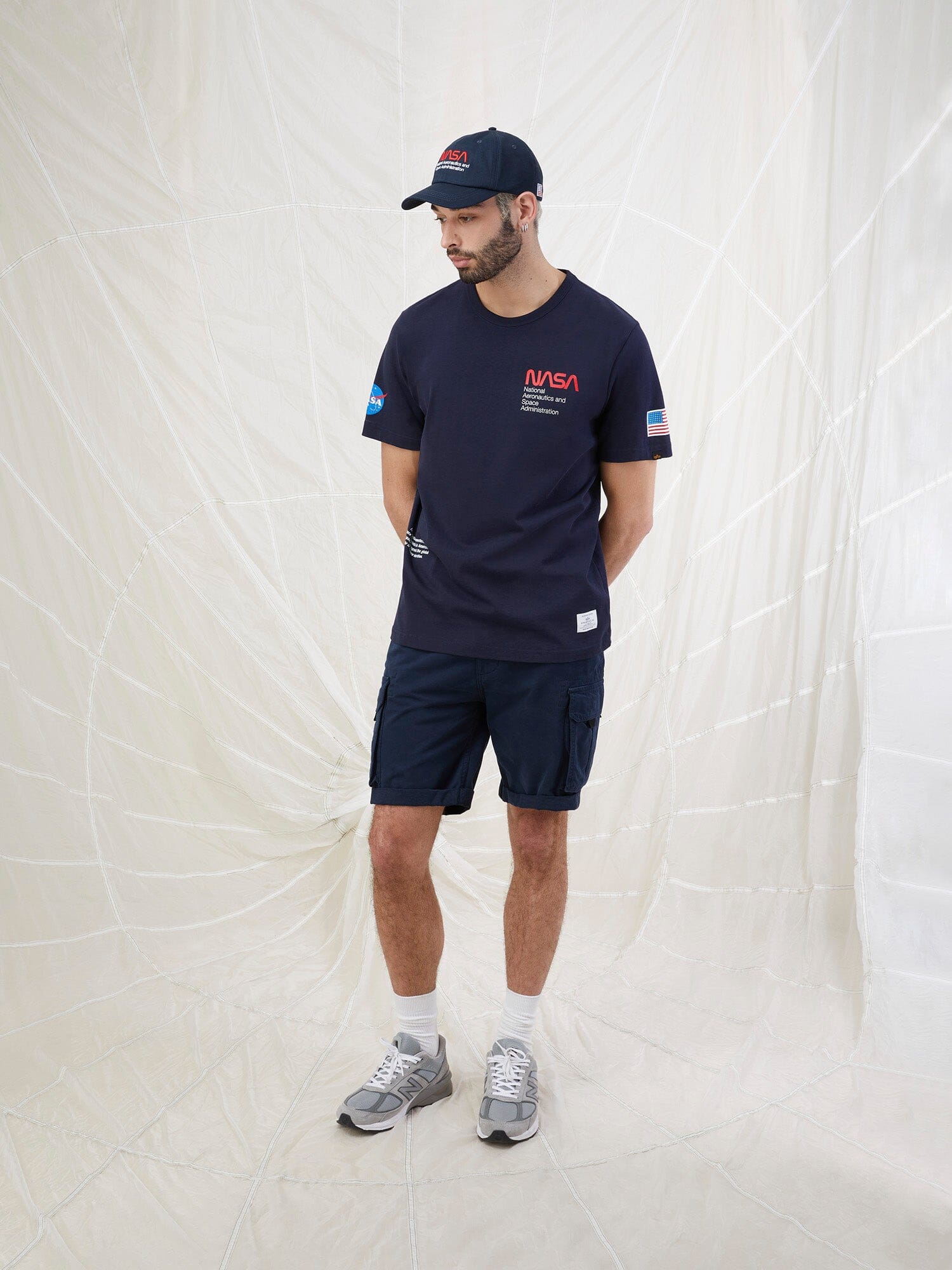NASA WORM LOGO TEE TOP Alpha Industries 