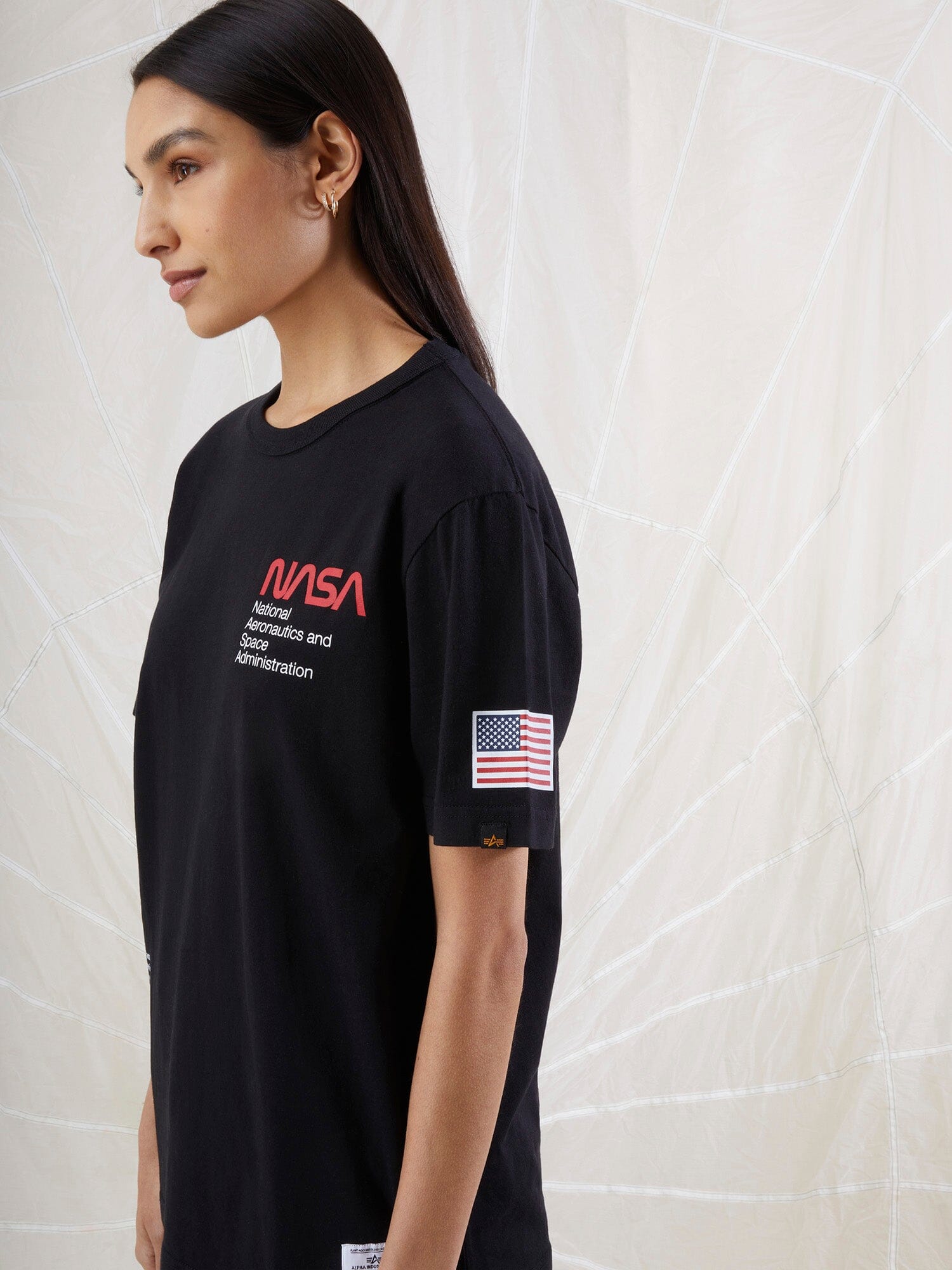 NASA WORM LOGO TEE TOP Alpha Industries 