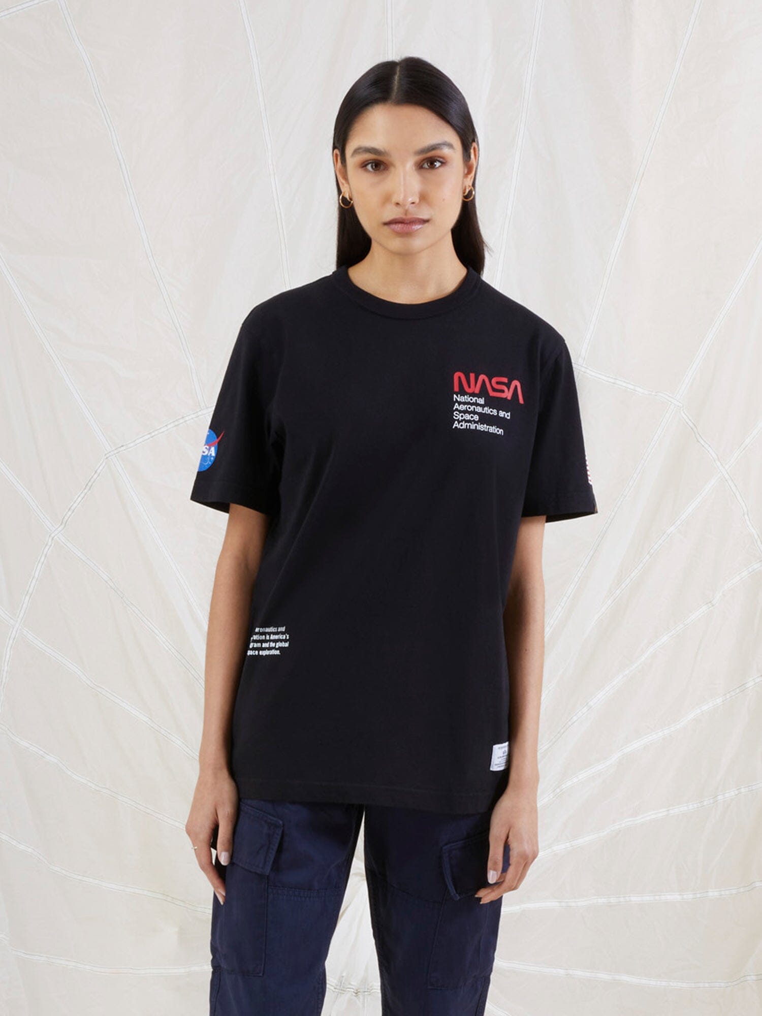 NASA WORM LOGO TEE TOP Alpha Industries 