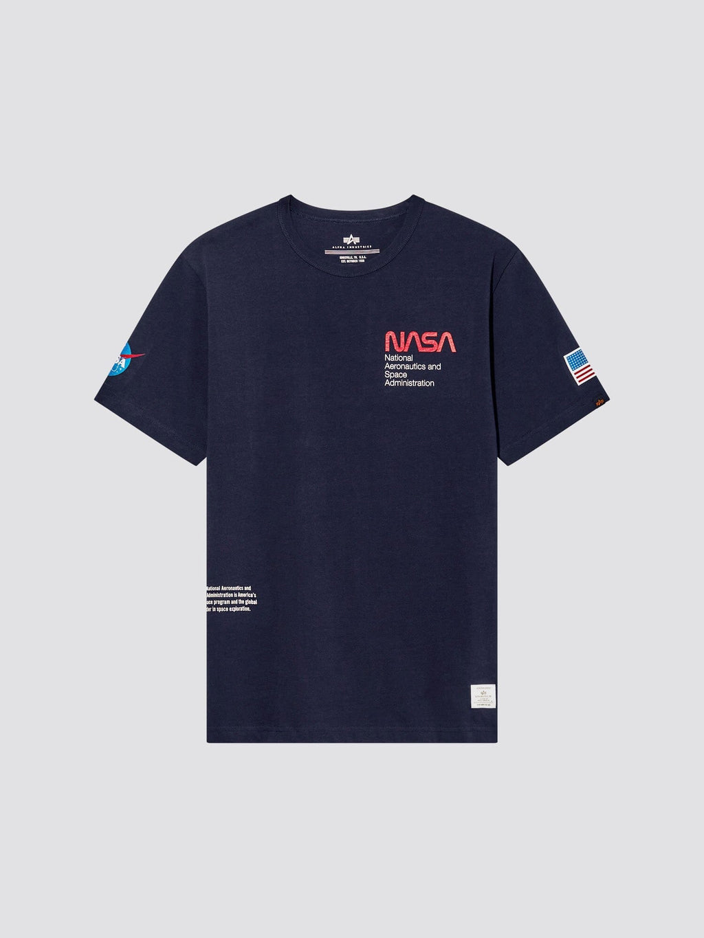NASA WORM LOGO TEE TOP Alpha Industries 