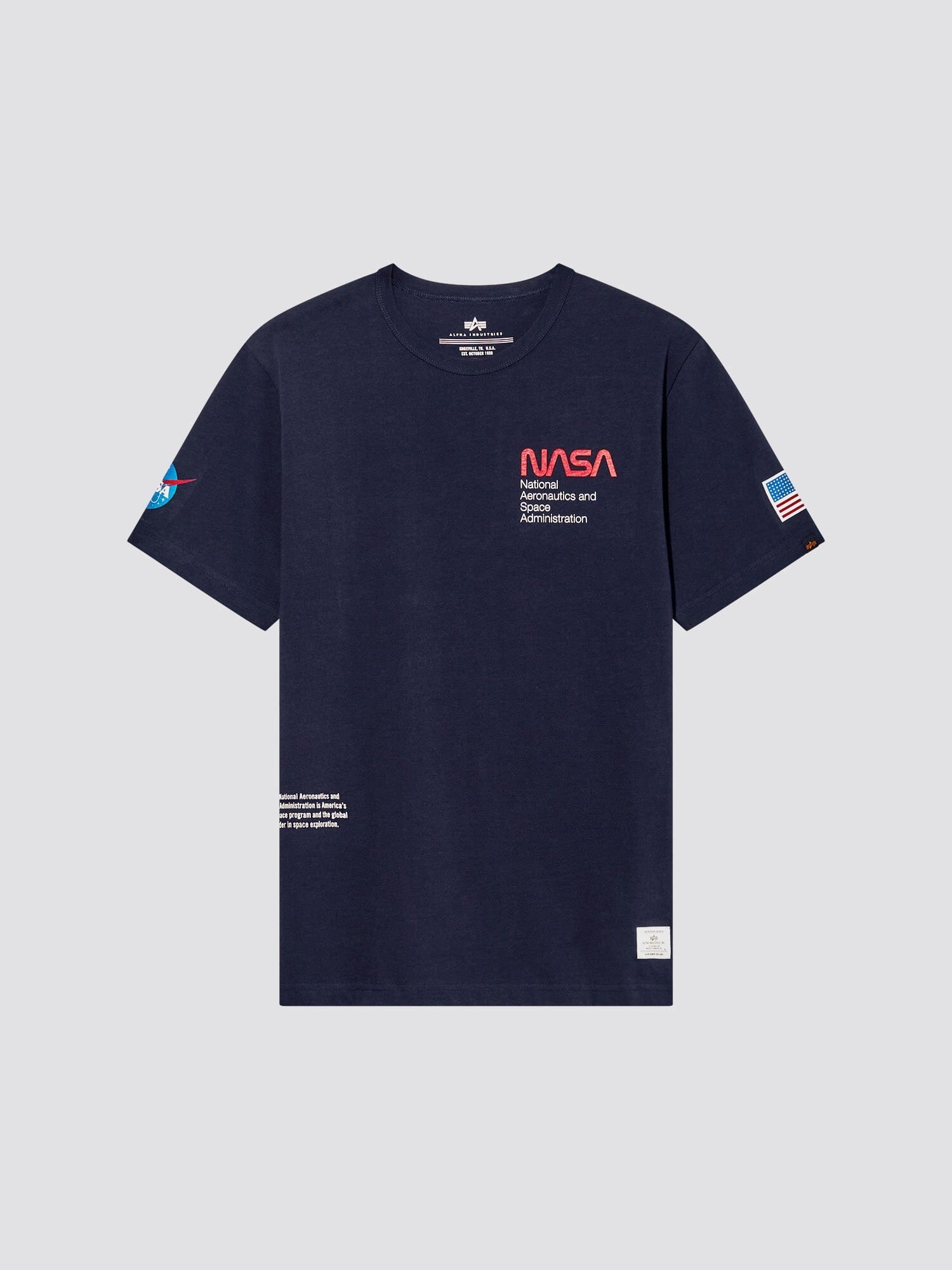 NASA WORM LOGO TEE TOP Alpha Industries 