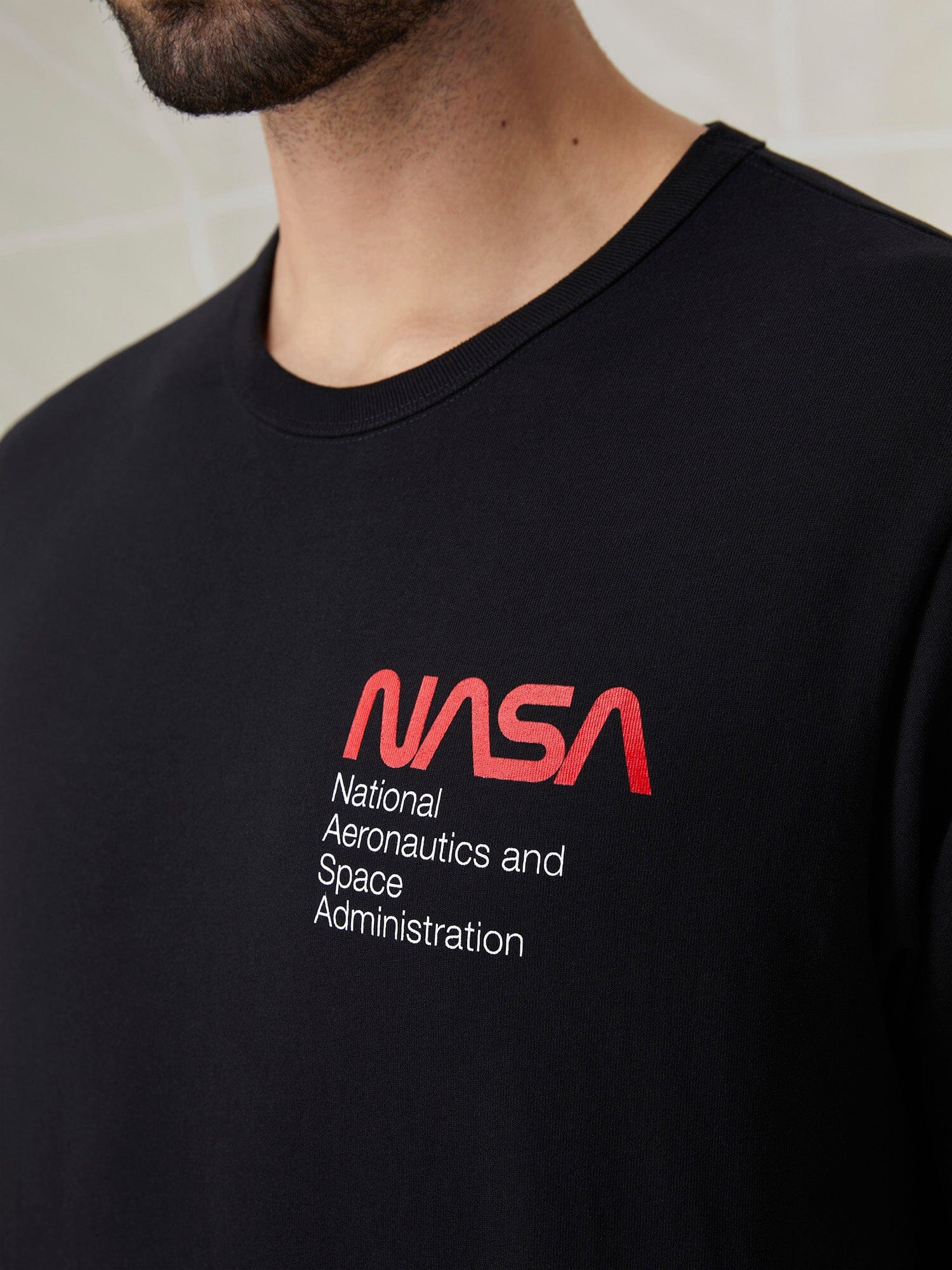 NASA WORM LOGO TEE TOP Alpha Industries 