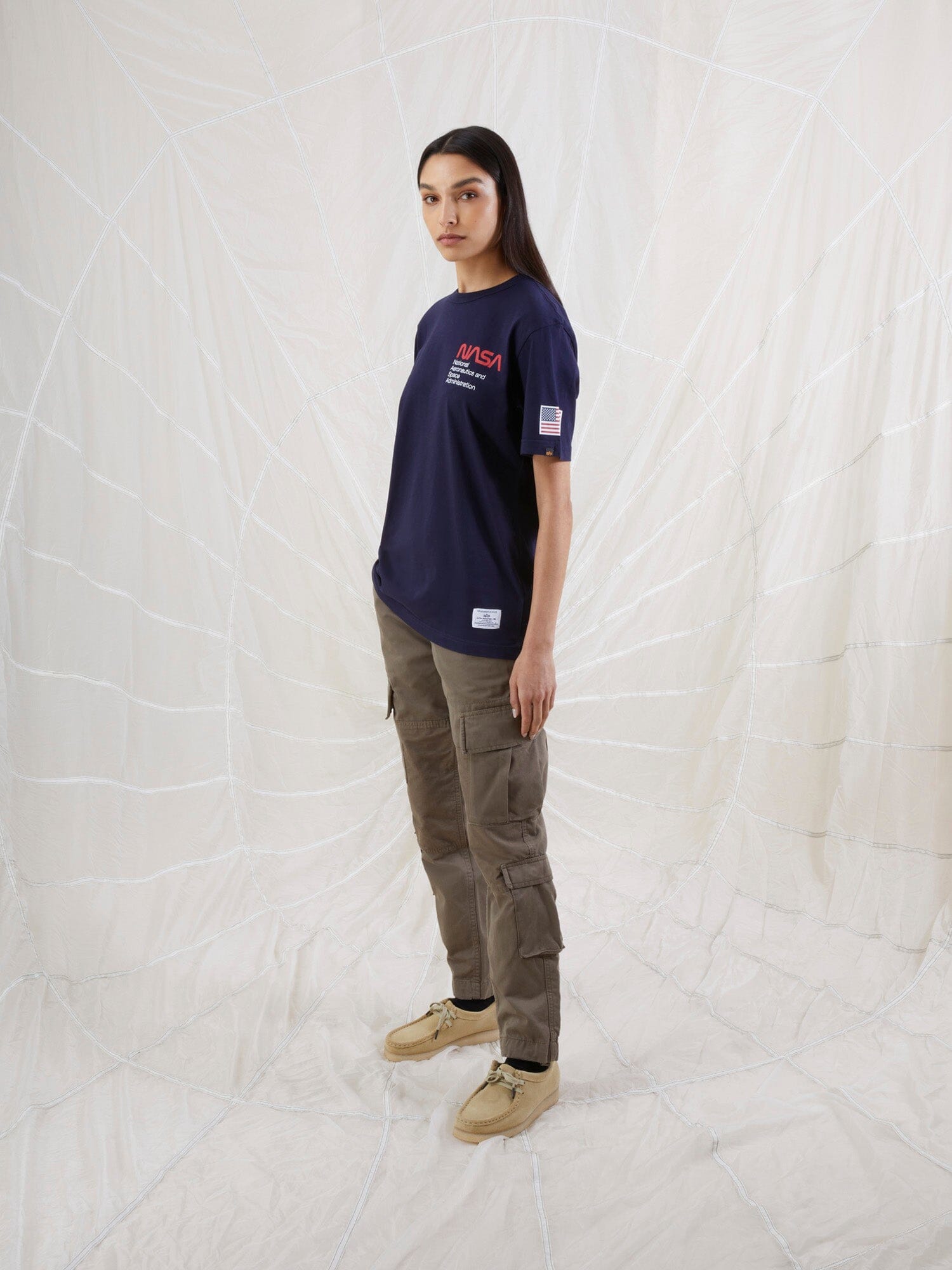 NASA WORM LOGO TEE TOP Alpha Industries 