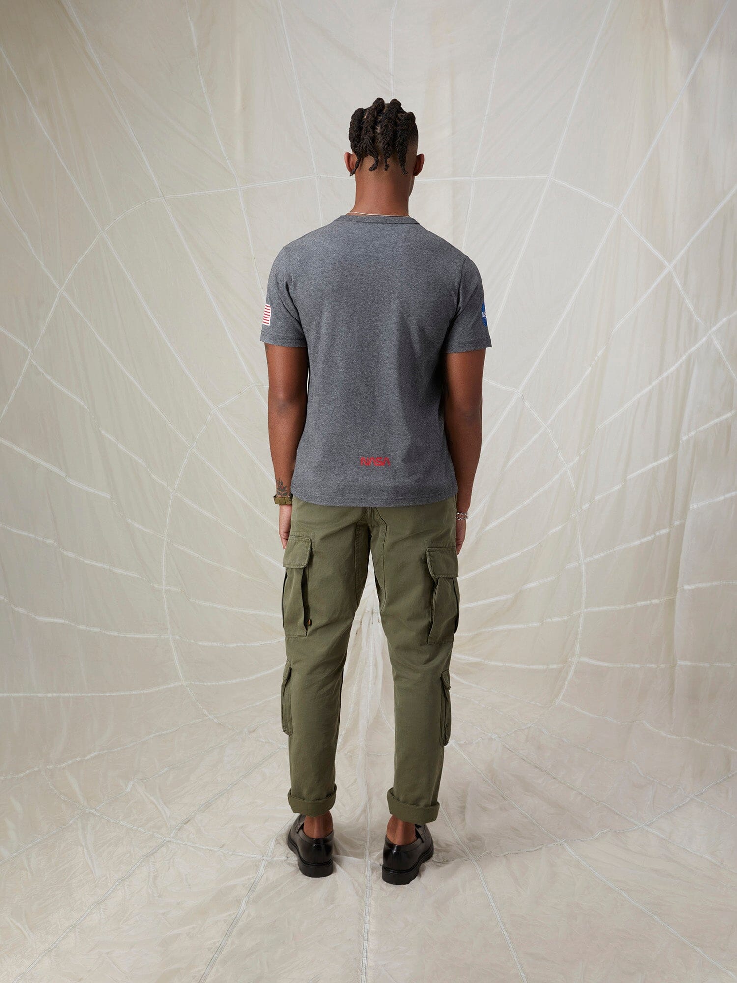 NASA WORM LOGO TEE TOP Alpha Industries 