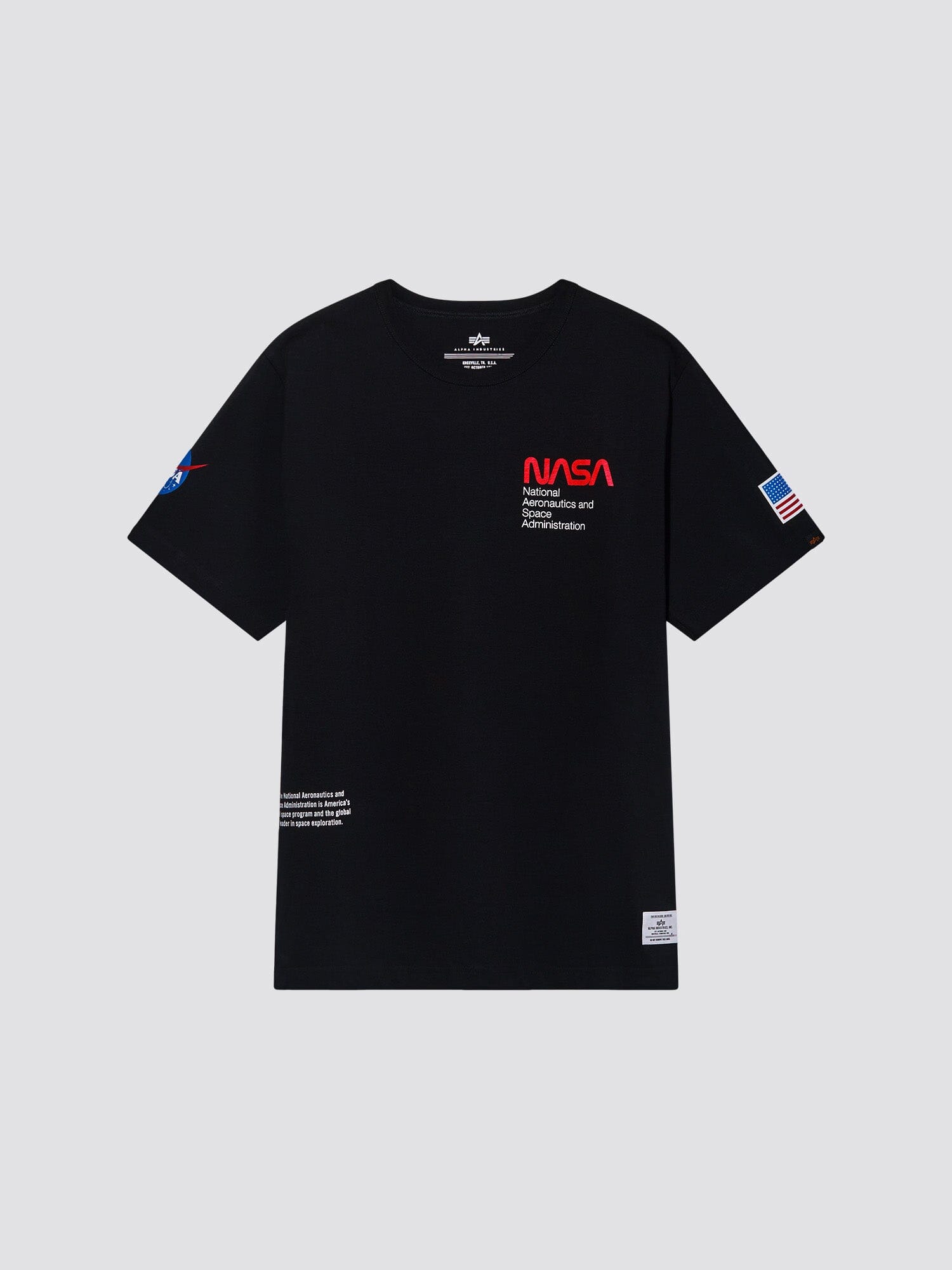 NASA WORM LOGO TEE TOP Alpha Industries 