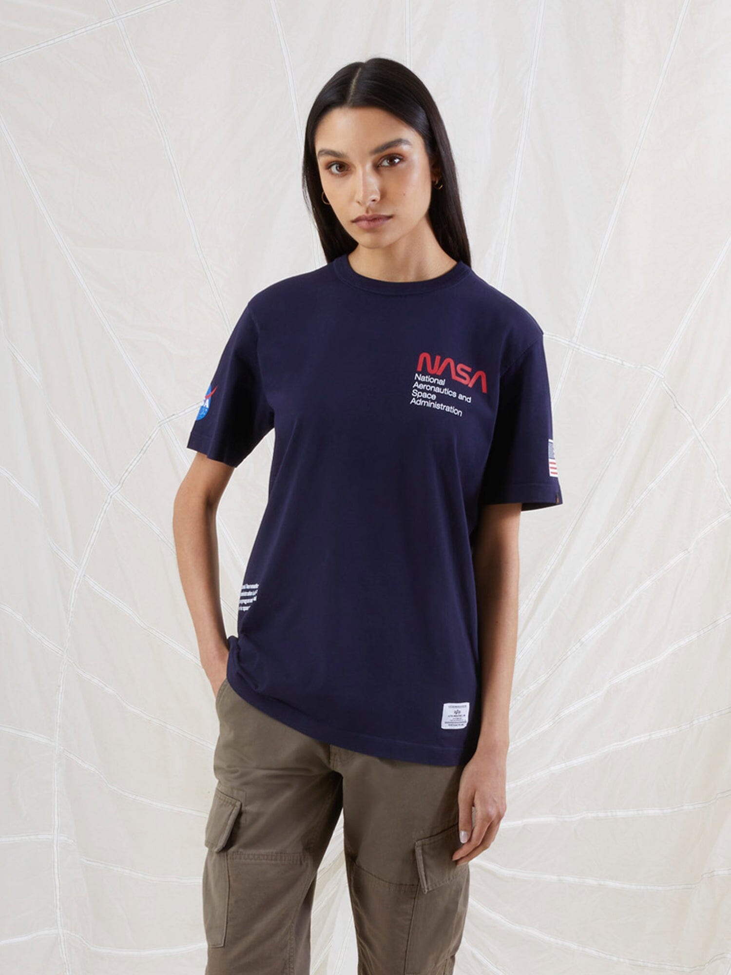 NASA WORM LOGO TEE TOP Alpha Industries 