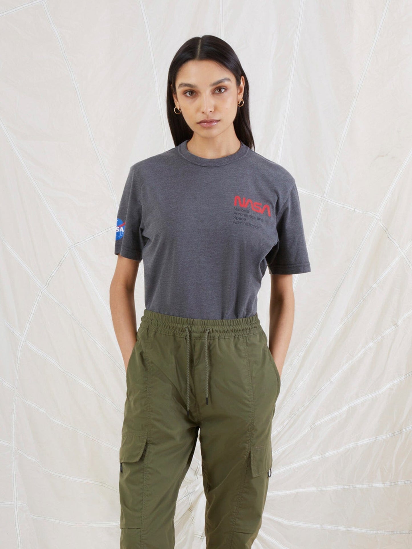 NASA WORM LOGO TEE TOP Alpha Industries 