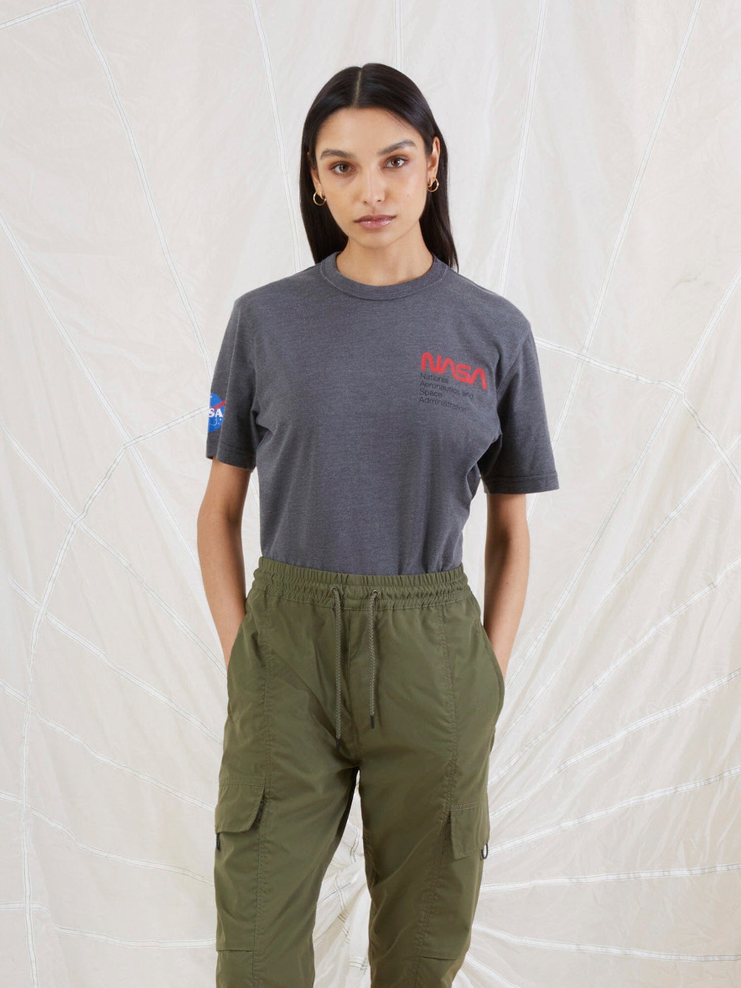 NASA WORM LOGO TEE TOP Alpha Industries 