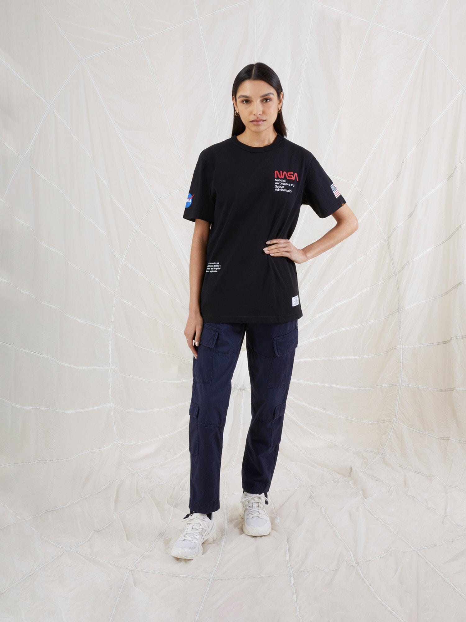 NASA WORM LOGO TEE TOP Alpha Industries 