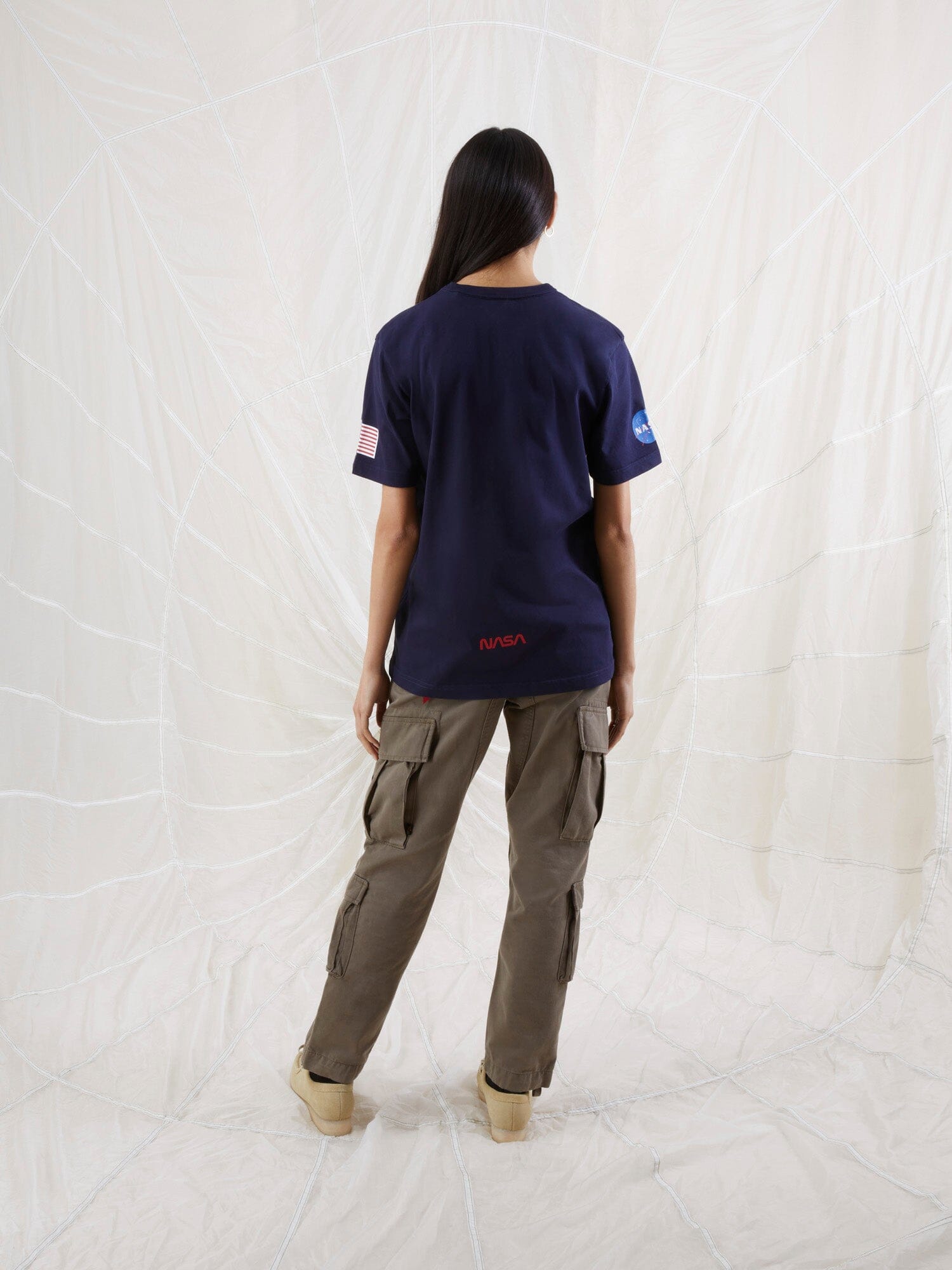 NASA WORM LOGO TEE TOP Alpha Industries 