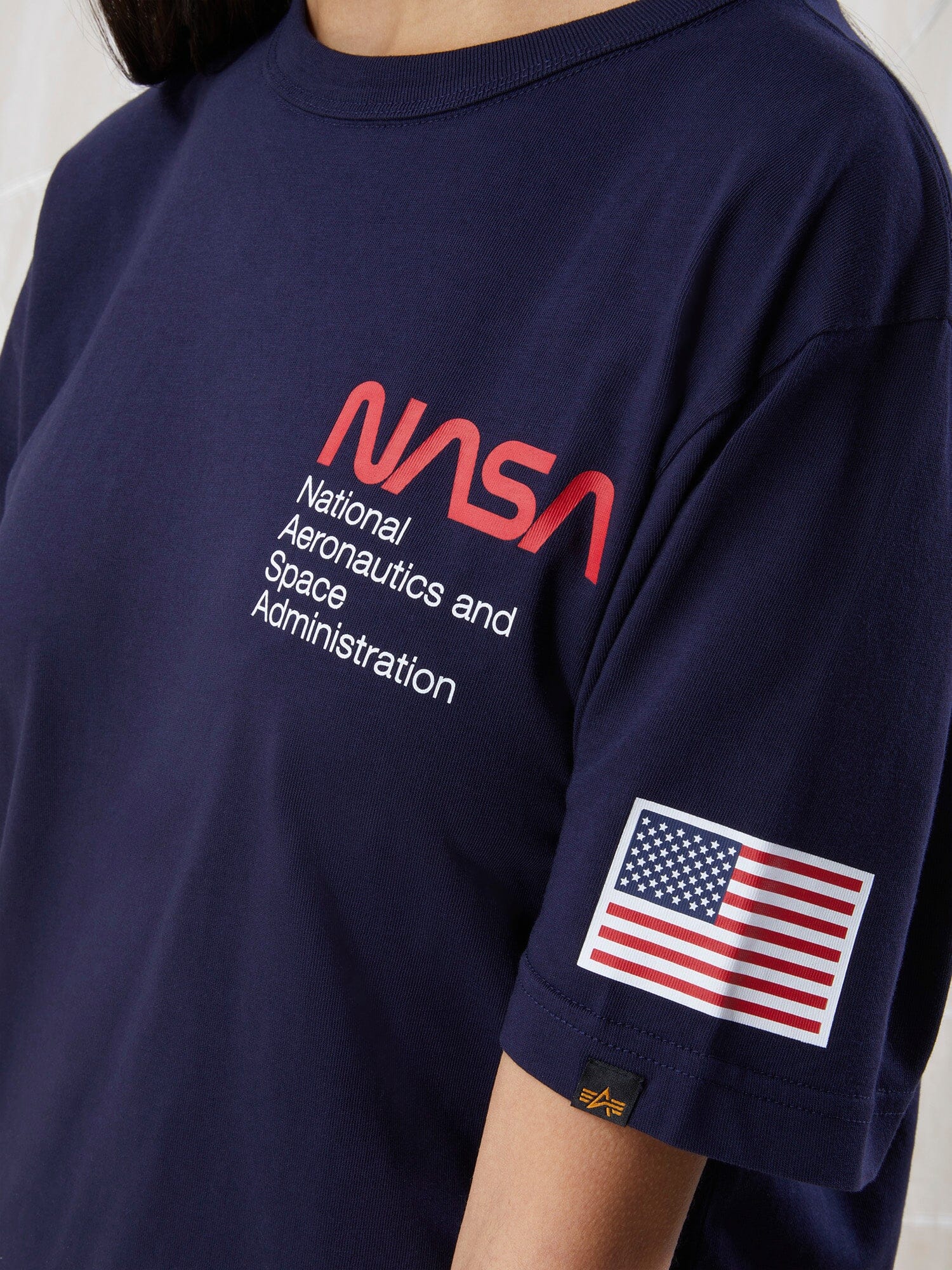 NASA WORM LOGO TEE TOP Alpha Industries 