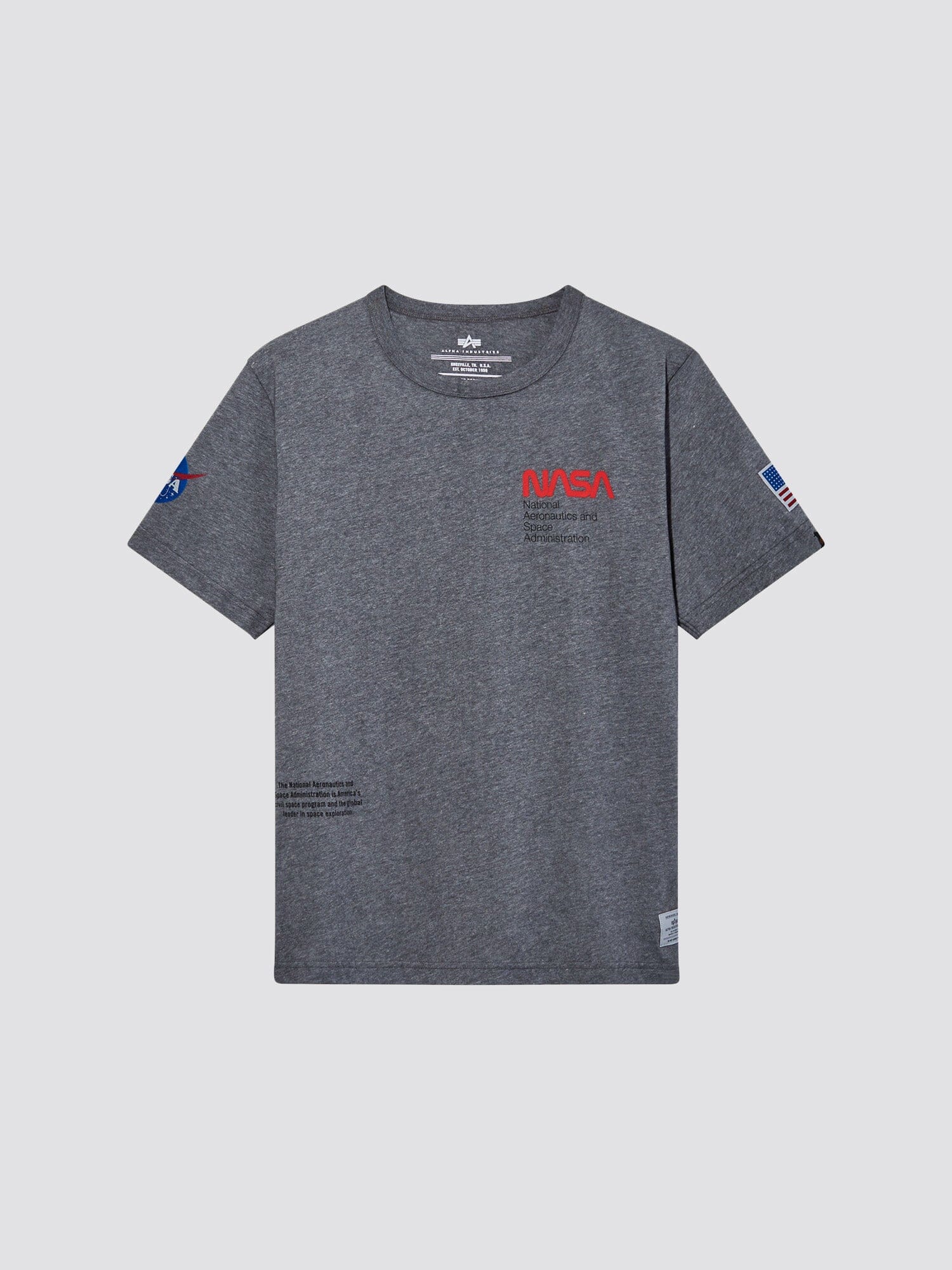 NASA WORM LOGO TEE TOP Alpha Industries 