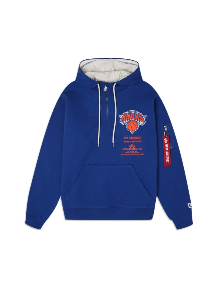 NEW YORK KNICKS X ALPHA X NEW ERA HOODIE TOP Alpha Industries BLUE 2XL 