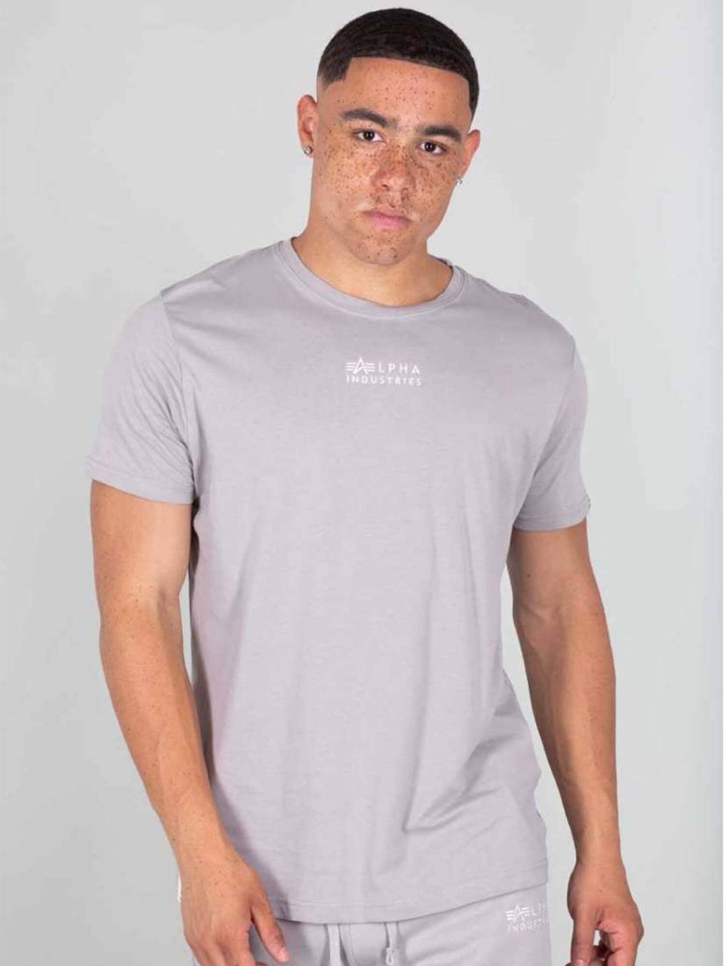 ORGANIC EMBROIDERED TEE TOP Alpha Industries GRAY 2XL 