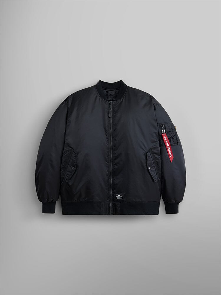 OVERSIZED MA-1 MOD BOMBER JACKET W OUTERWEAR Alpha Industries BLACK L 