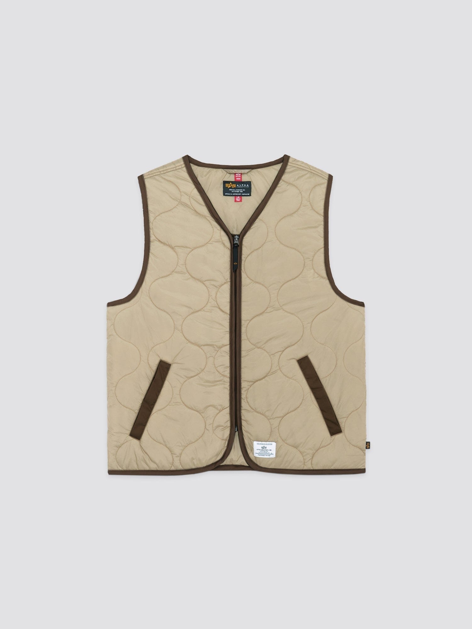 QUILTED LINER VEST OUTERWEAR Alpha Industries VINTAGE KHAKI 2XL 