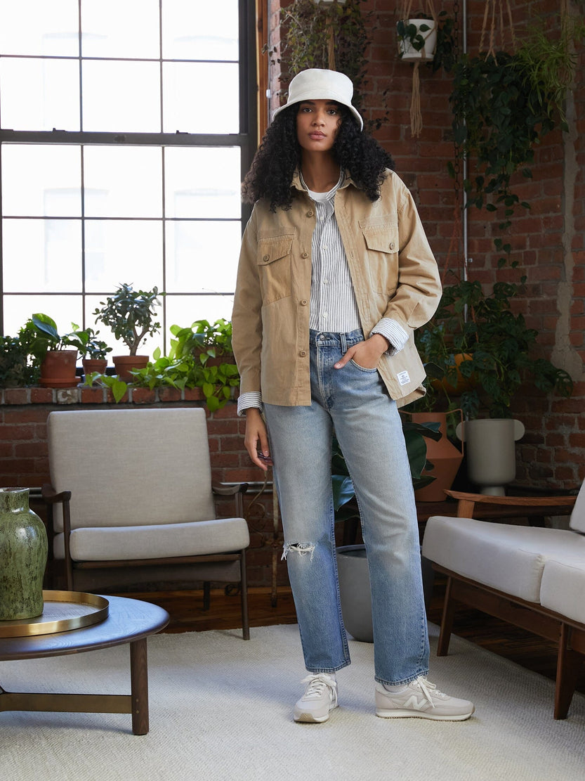 SHIRT JACKET W OUTERWEAR Alpha Industries VINTAGE KHAKI L 