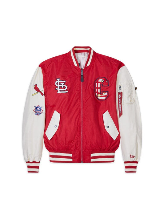 ST. LOUIS CARDINALS X ALPHA X NEW ERA L-2B BOMBER JACKET OUTERWEAR Alpha Industries RED 2XL 