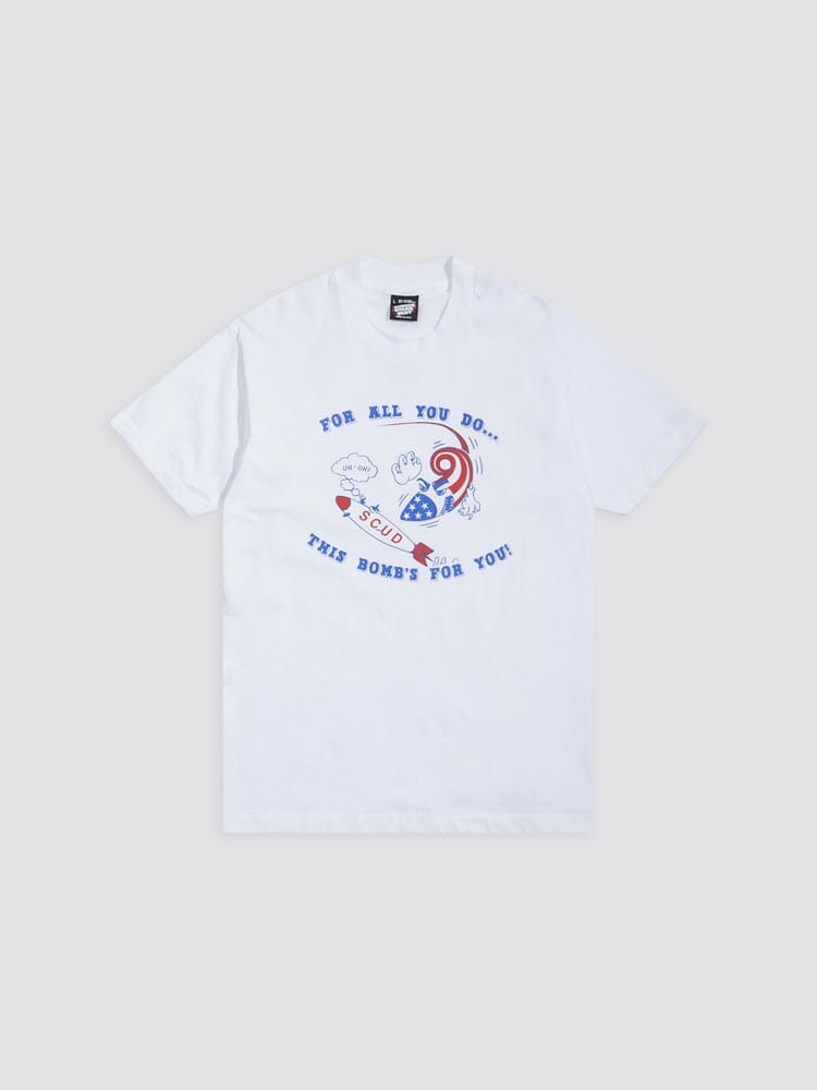 THIS BOMBS FOR YOU TSHIRT TOP Alpha Industries WHITE M 