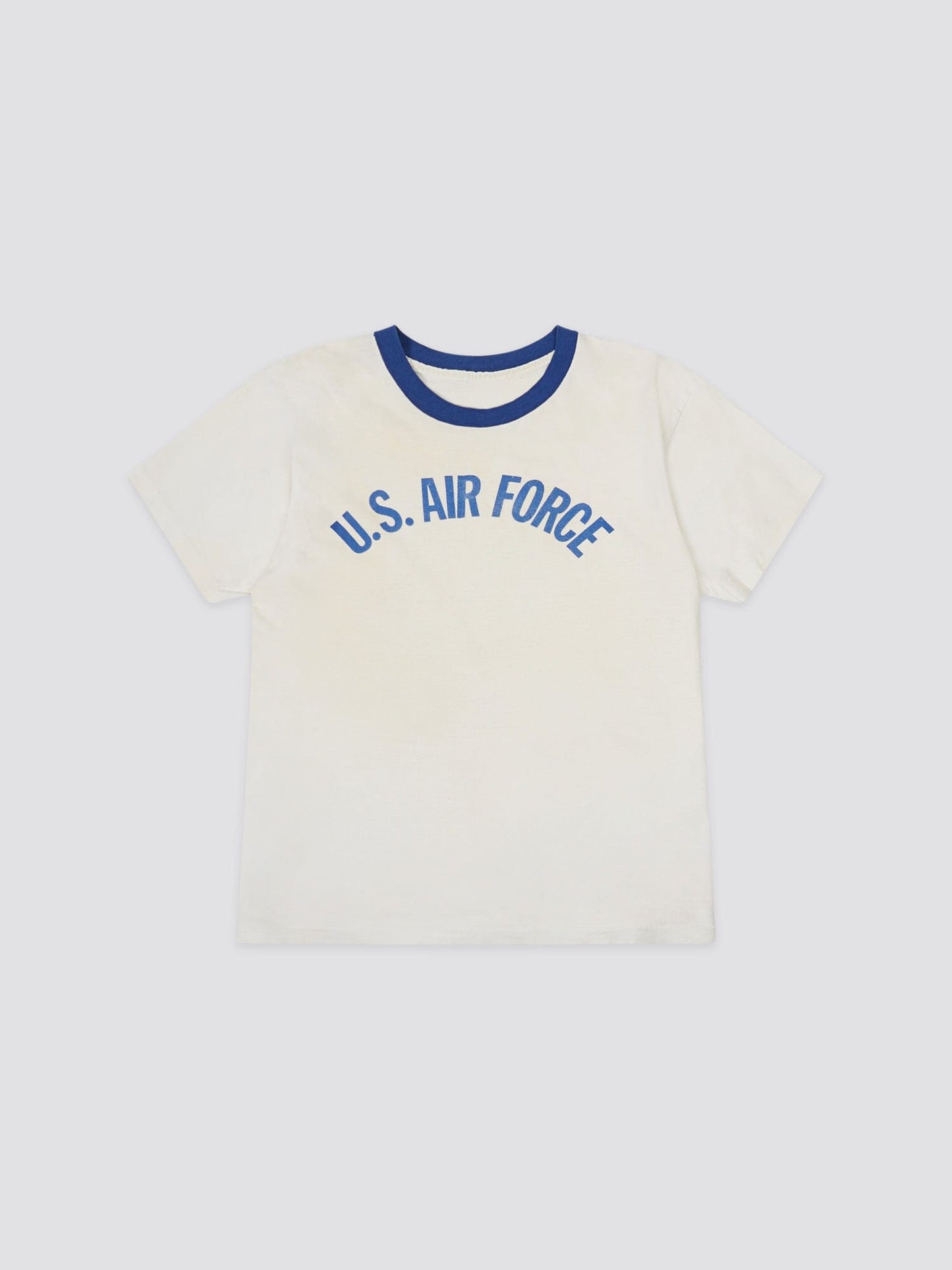 US AIR FORCE 1970S RINGER TSHIRT TOP Alpha Industries WHITE M 
