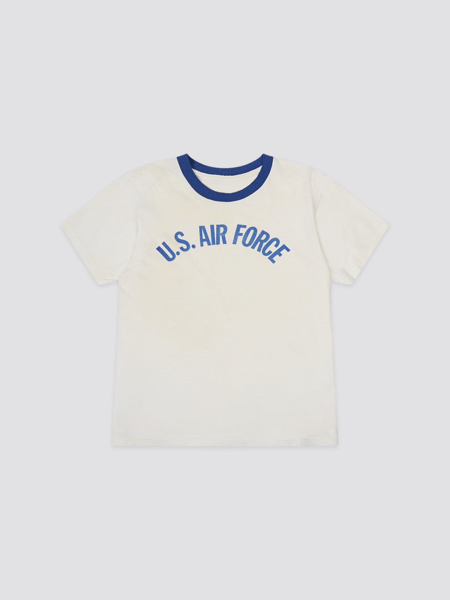 US AIR FORCE 1970S RINGER TSHIRT TOP Alpha Industries WHITE M 