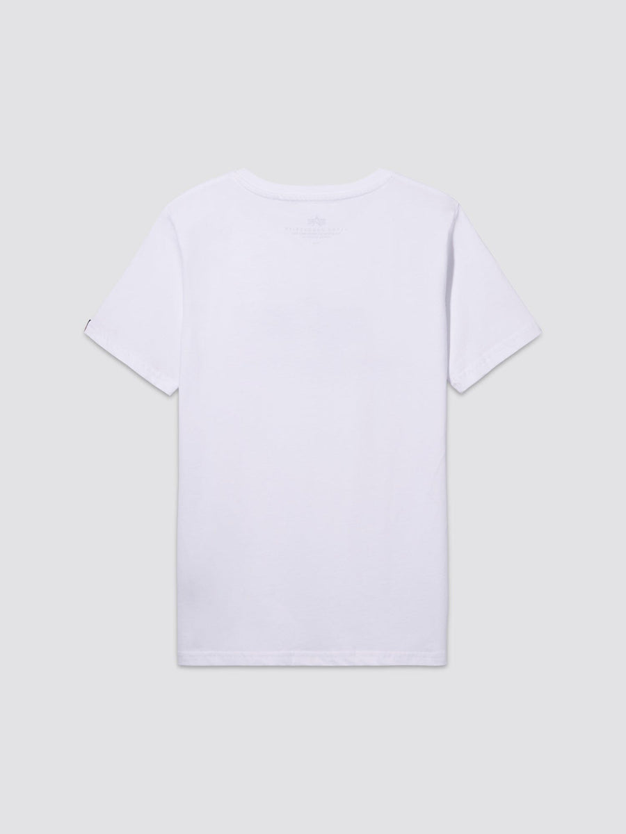 Youth Basic Tee from Alpha Industries in white cotton with short sleeves.
